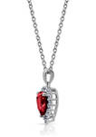 Platinum Plated Sterling Silver 2.3 ct. t.w. Swarovski® Cubic Zirconia Heart Halo Pendant Necklace, 16 in + 2 in Extender