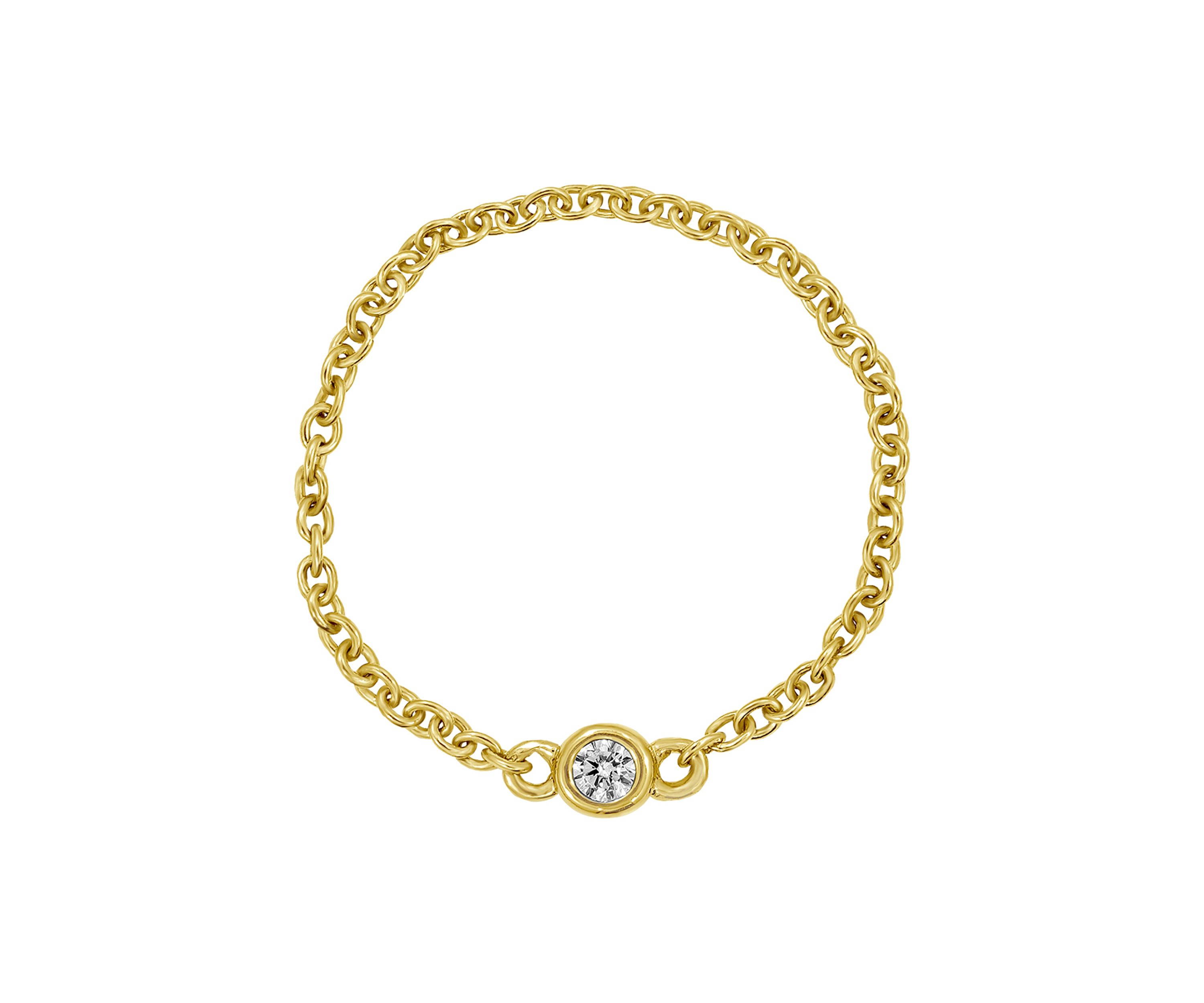 Yellow Gold Plated Sterling Silver Cable Chain Ring