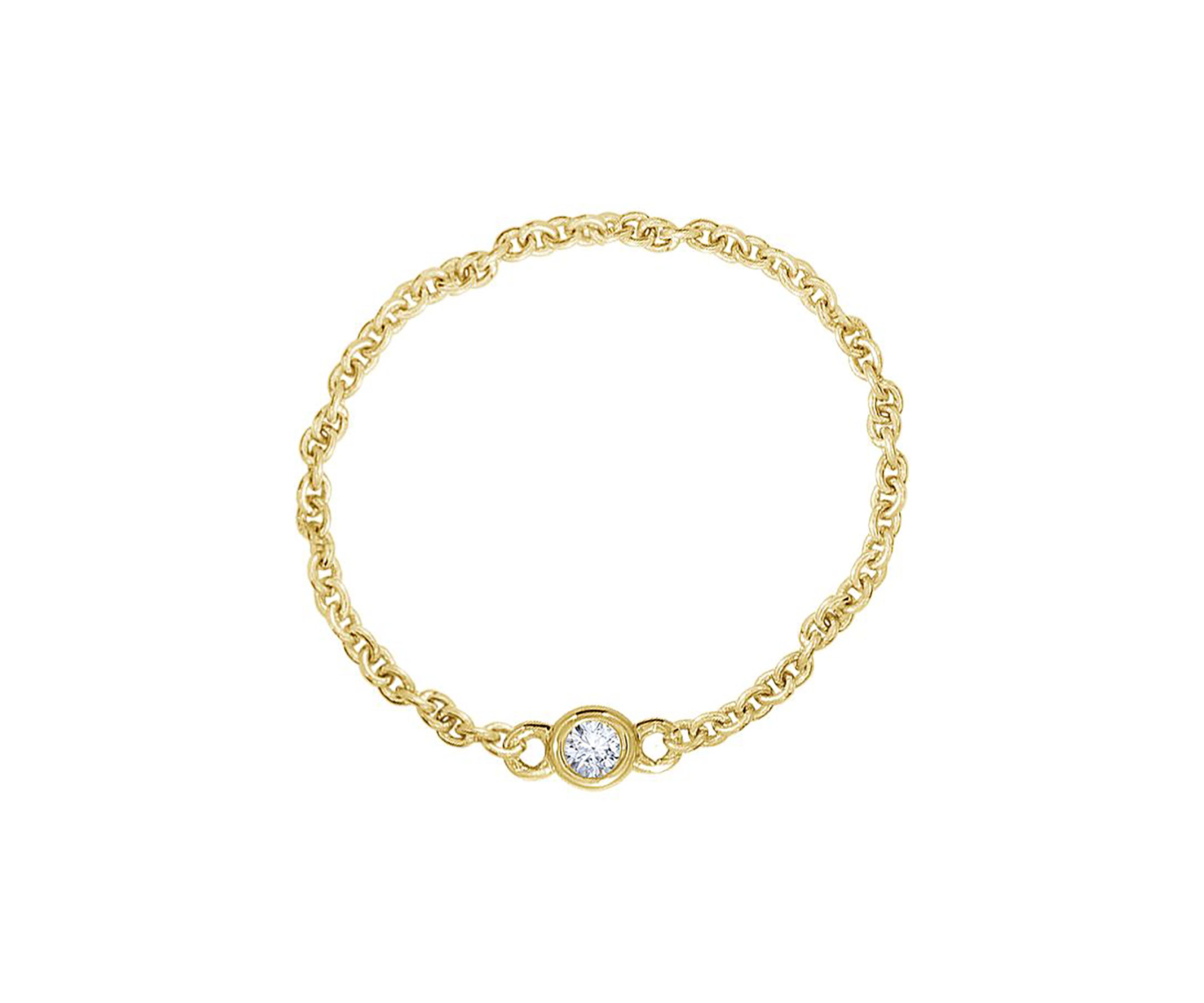 Yellow Gold Plated Sterling Silver Cable Chain Ring