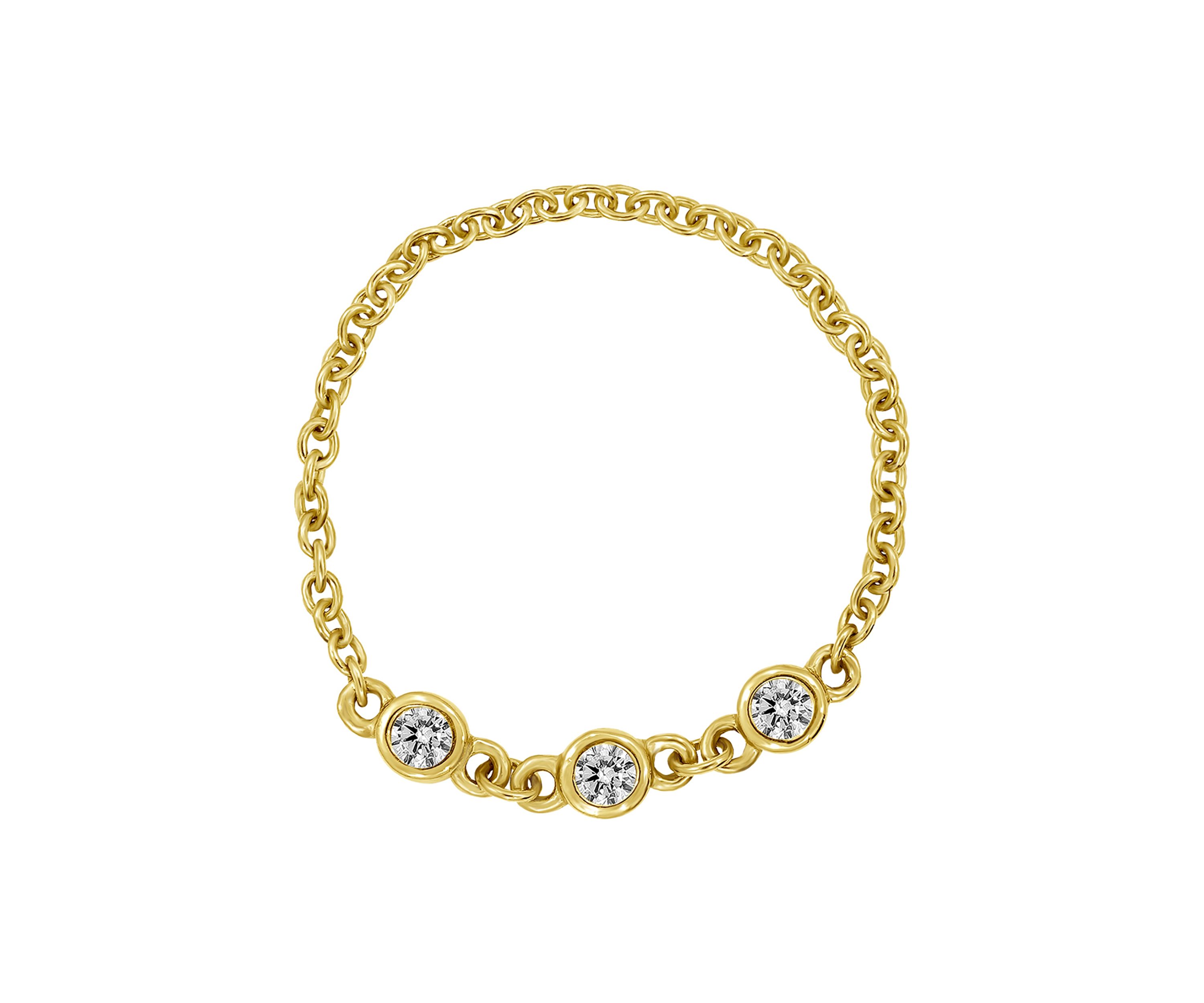 Yellow Gold Plated Sterling Silver Cable Chain Ring