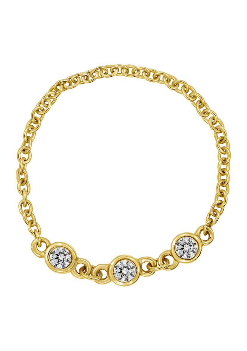 Yellow Gold Plated Sterling Silver Cable Chain Ring