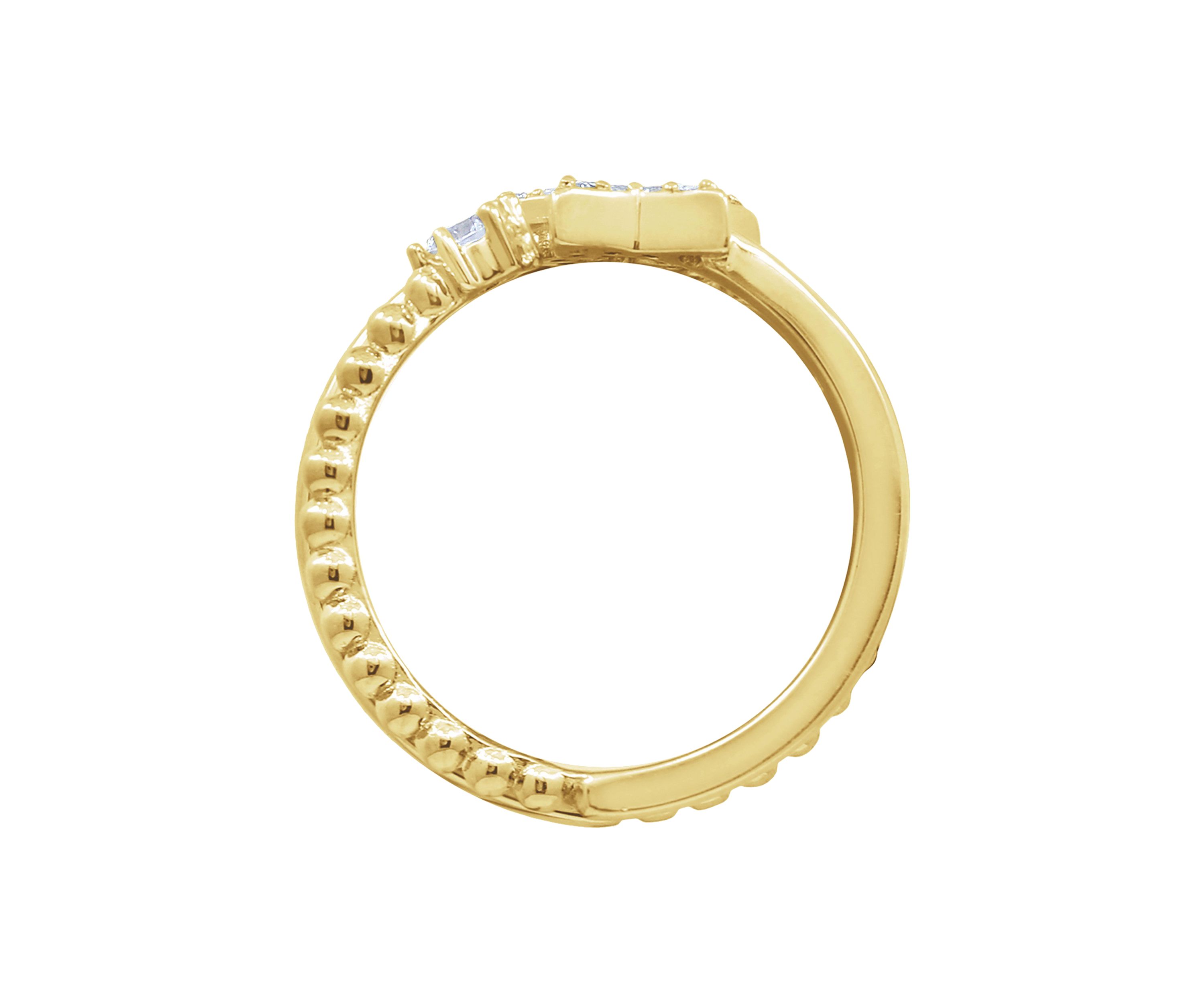Yellow Gold Plated Sterling Silver 1/6 ct. t.w. Cubic Zirconia Celestial Star Ring Set