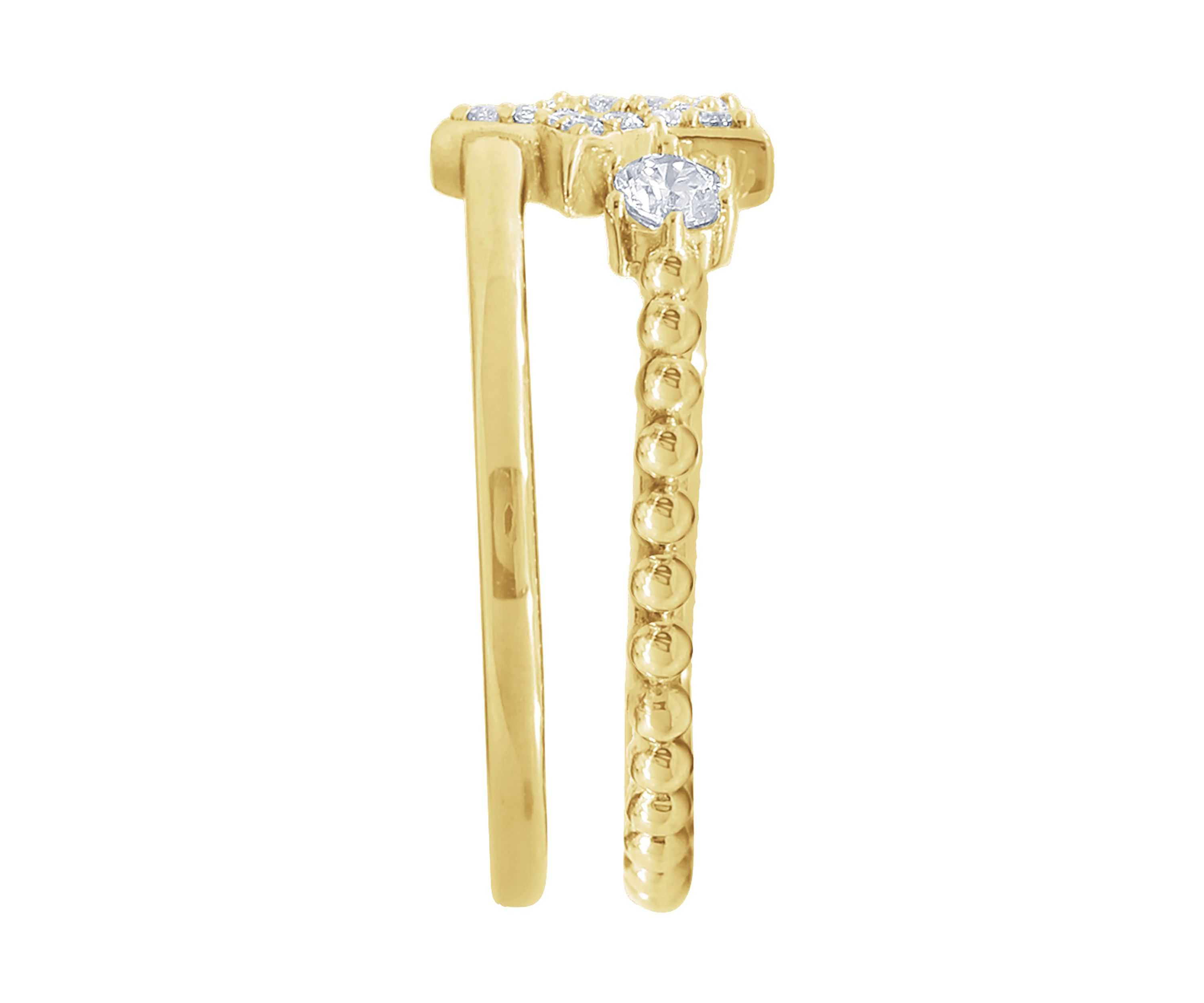 Yellow Gold Plated Sterling Silver 1/6 ct. t.w. Cubic Zirconia Celestial Star Ring Set