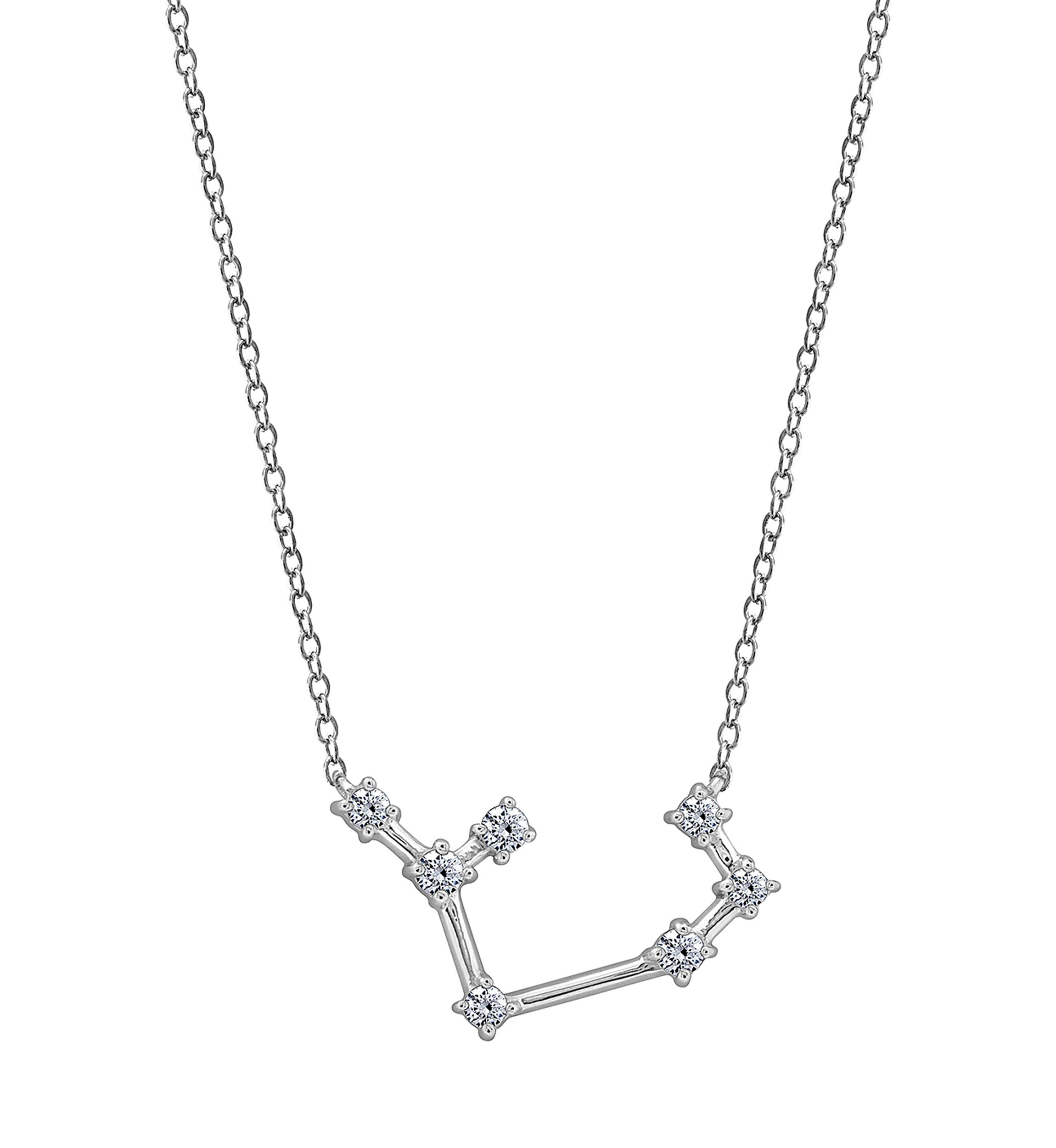 Platinum Plated Sterling Silver 1/5 ct. t.w. Swarovski® Cubic Zirconia Zodiac Star Sign Pendant Necklace, 16 in + 2 in Extender