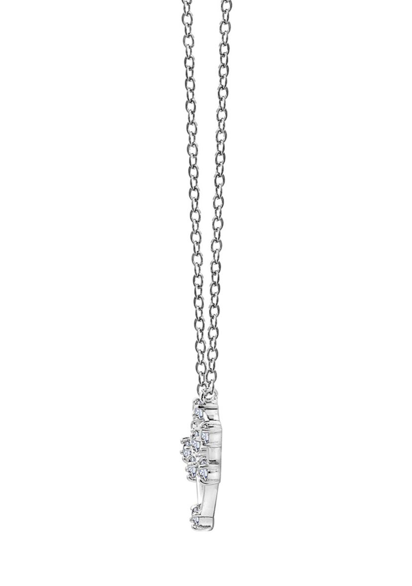 Platinum Plated Sterling Silver 1/5 ct. t.w. Swarovski® Cubic Zirconia Zodiac Star Sign Pendant Necklace, 16 in + 2 in Extender
