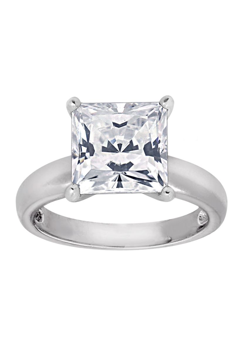 3 ct. t.w. 8.5 Millimeter Princess Cut Cubic Zirconia Solitaire Ring