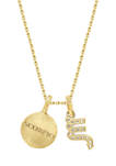 Yellow Gold Plated Sterling Silver Zodiac Set Pendant Necklace, 16 in + 2 in Extender