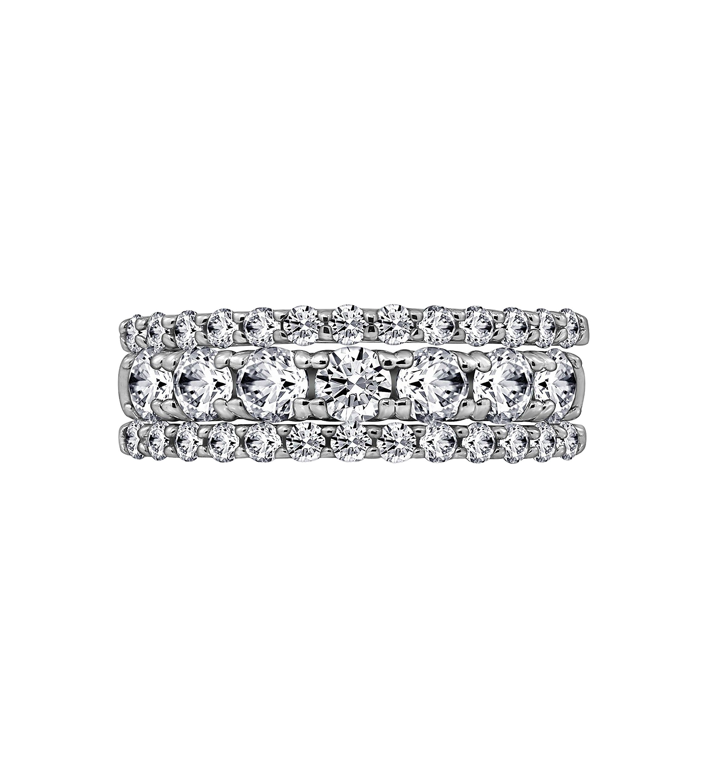Cubic Zirconia Set of Three Band Rings