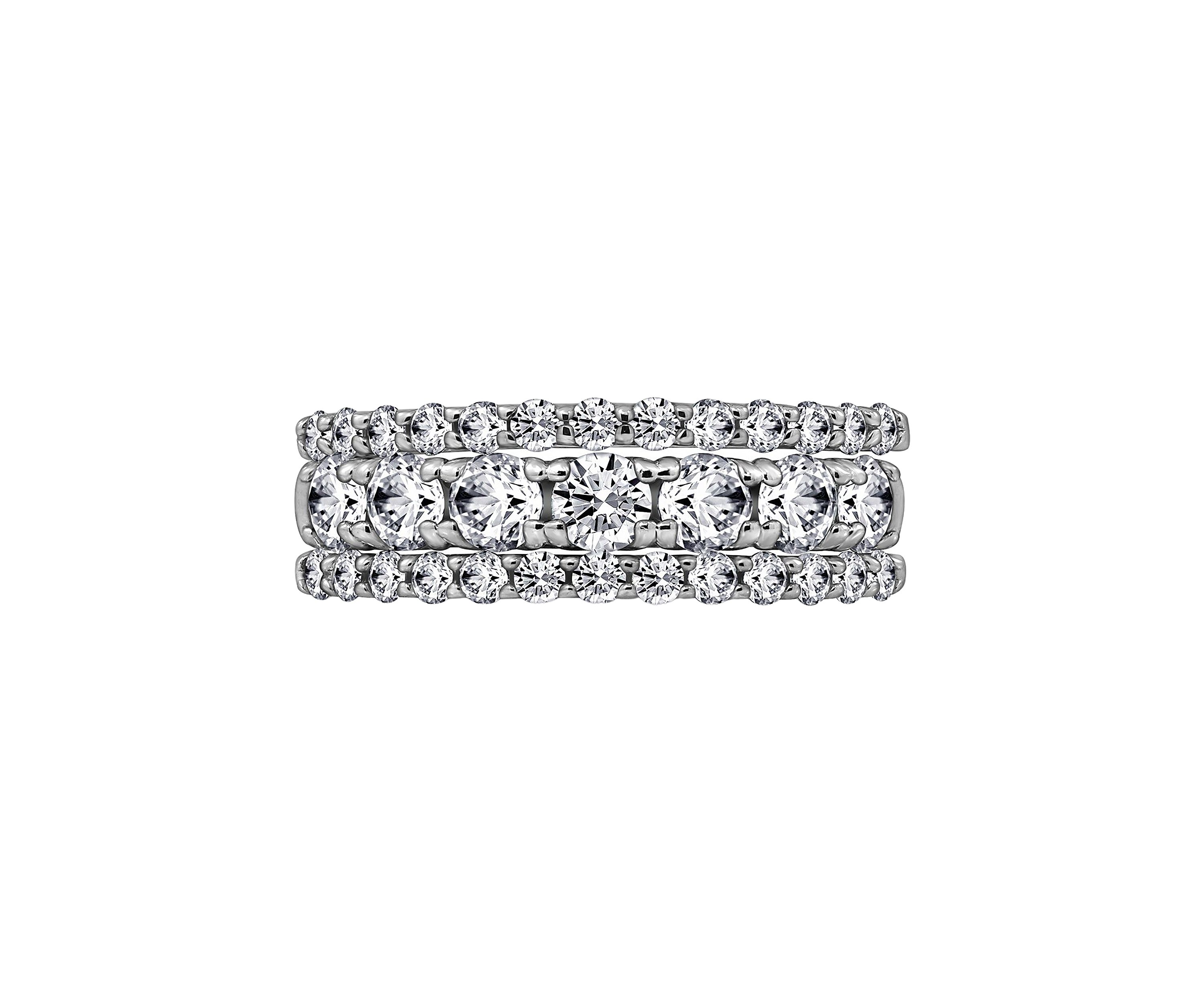 Cubic Zirconia Set of Three Band Rings