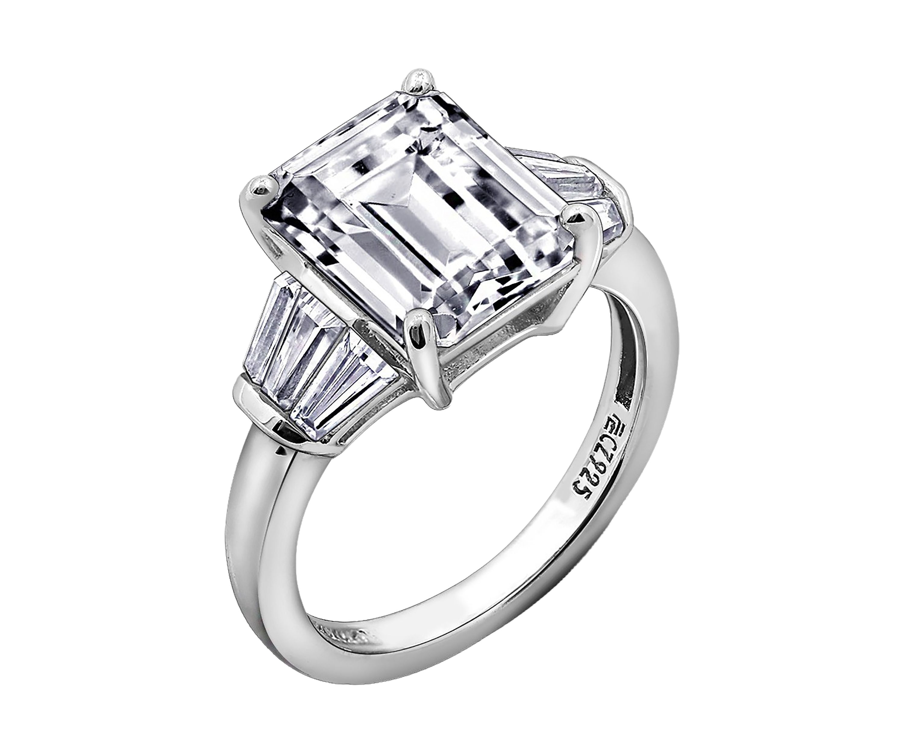Emerald Cut Cubic Zirconia Ring