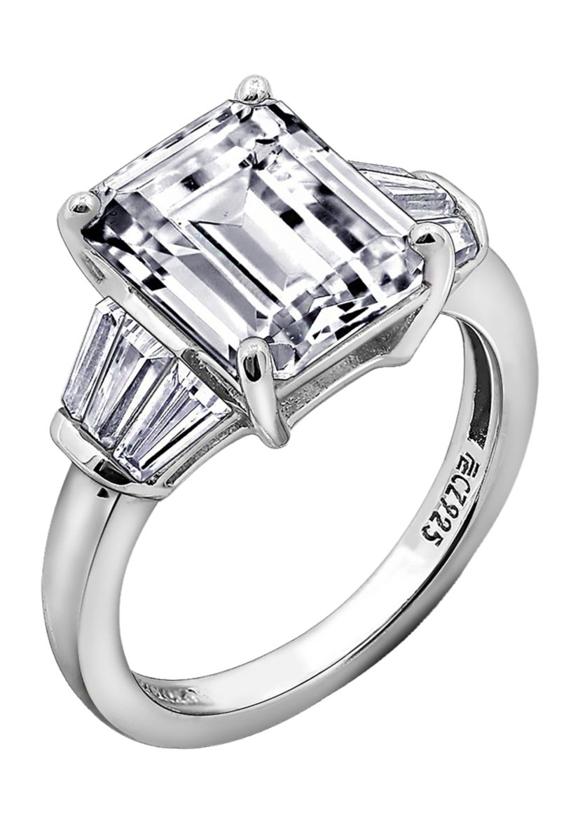 Emerald Cut Cubic Zirconia Ring