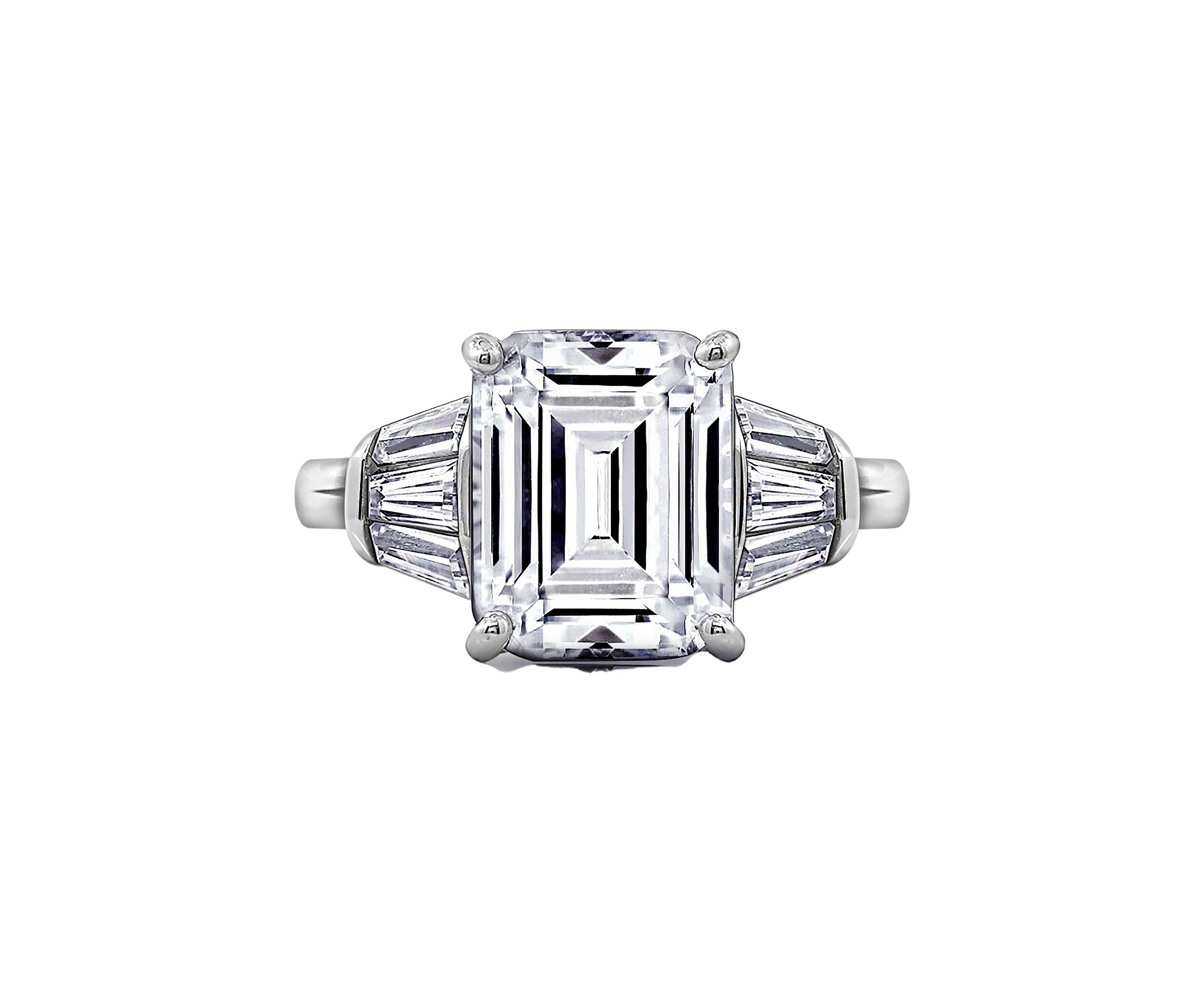 Emerald Cut Cubic Zirconia Ring