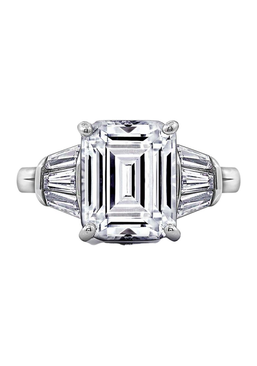 Emerald Cut Cubic Zirconia Ring