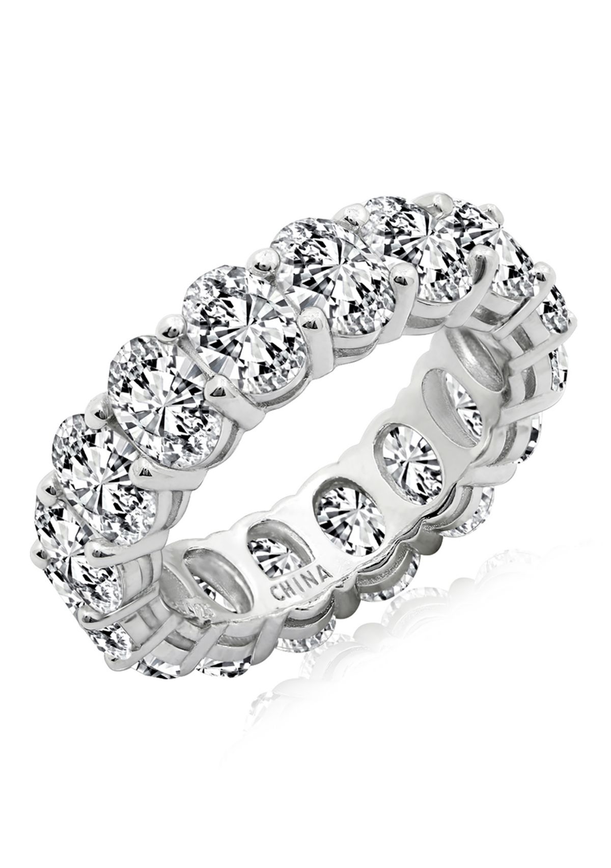 100 Facet Oval Cut 8 ct. t.w. Cubic Zirconia Eternity Band Ring