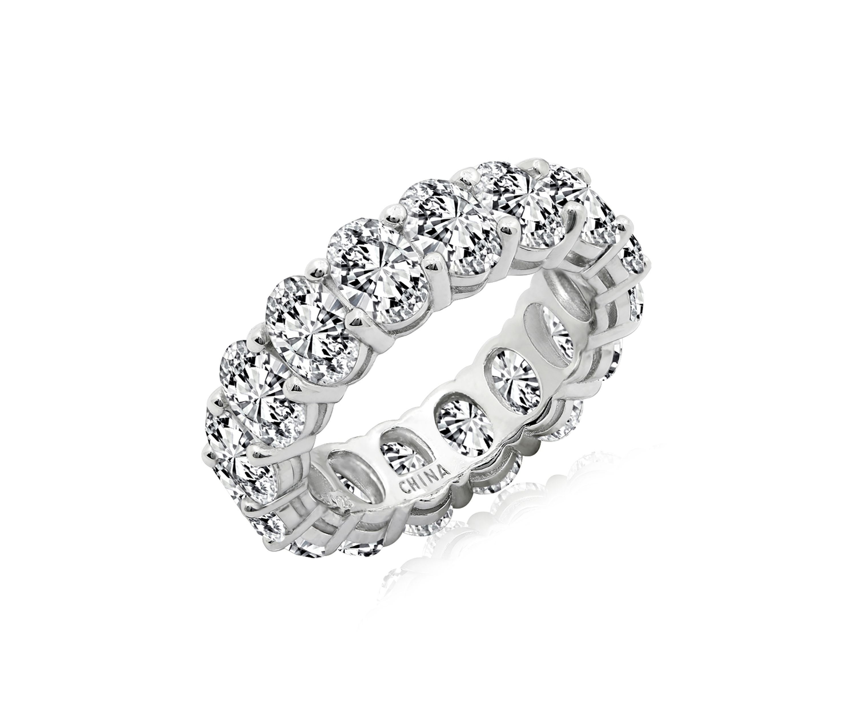 100 Facet Oval Cut 8 ct. t.w. Cubic Zirconia Eternity Band Ring