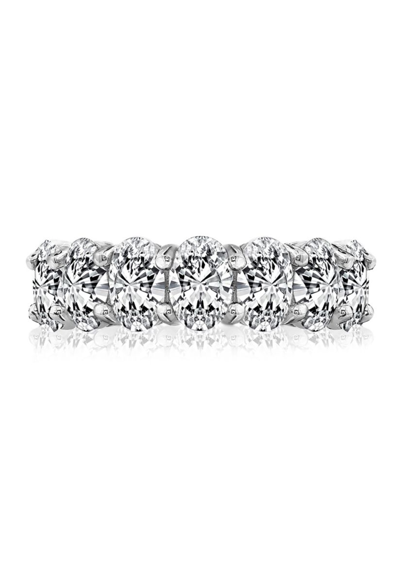 100 Facet Oval Cut 8 ct. t.w. Cubic Zirconia Eternity Band Ring