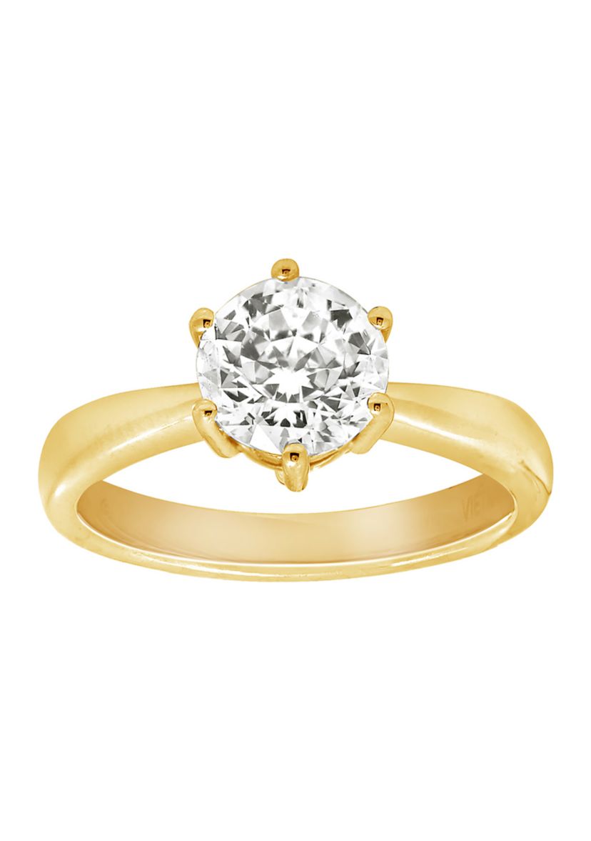 3 ct. t.w. 8 Millimeter Round Cut Cubic Zirconia Solitaire Ring