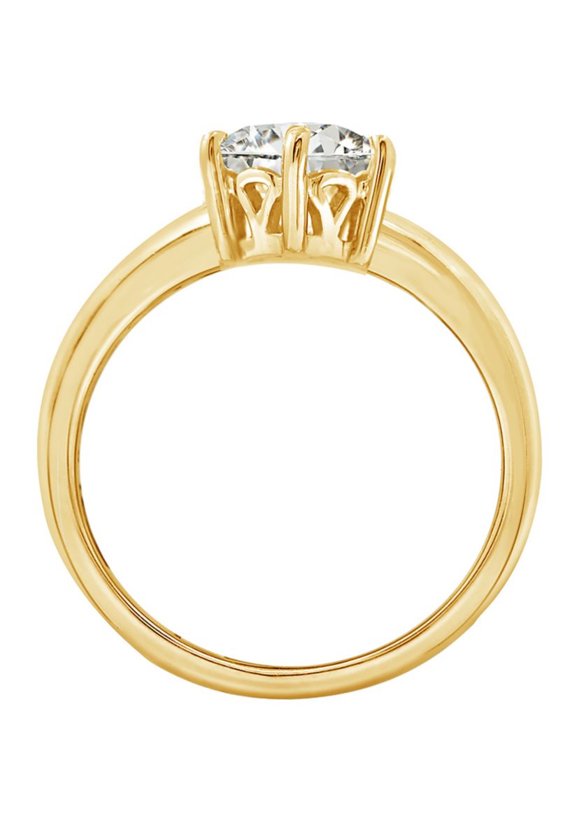 3 ct. t.w. 8 Millimeter Round Cut Cubic Zirconia Solitaire Ring