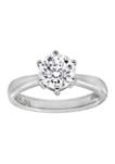 	  3 ct. t.w. 8 Millimeter Round Cut Cubic Zirconia Solitaire Ring 
