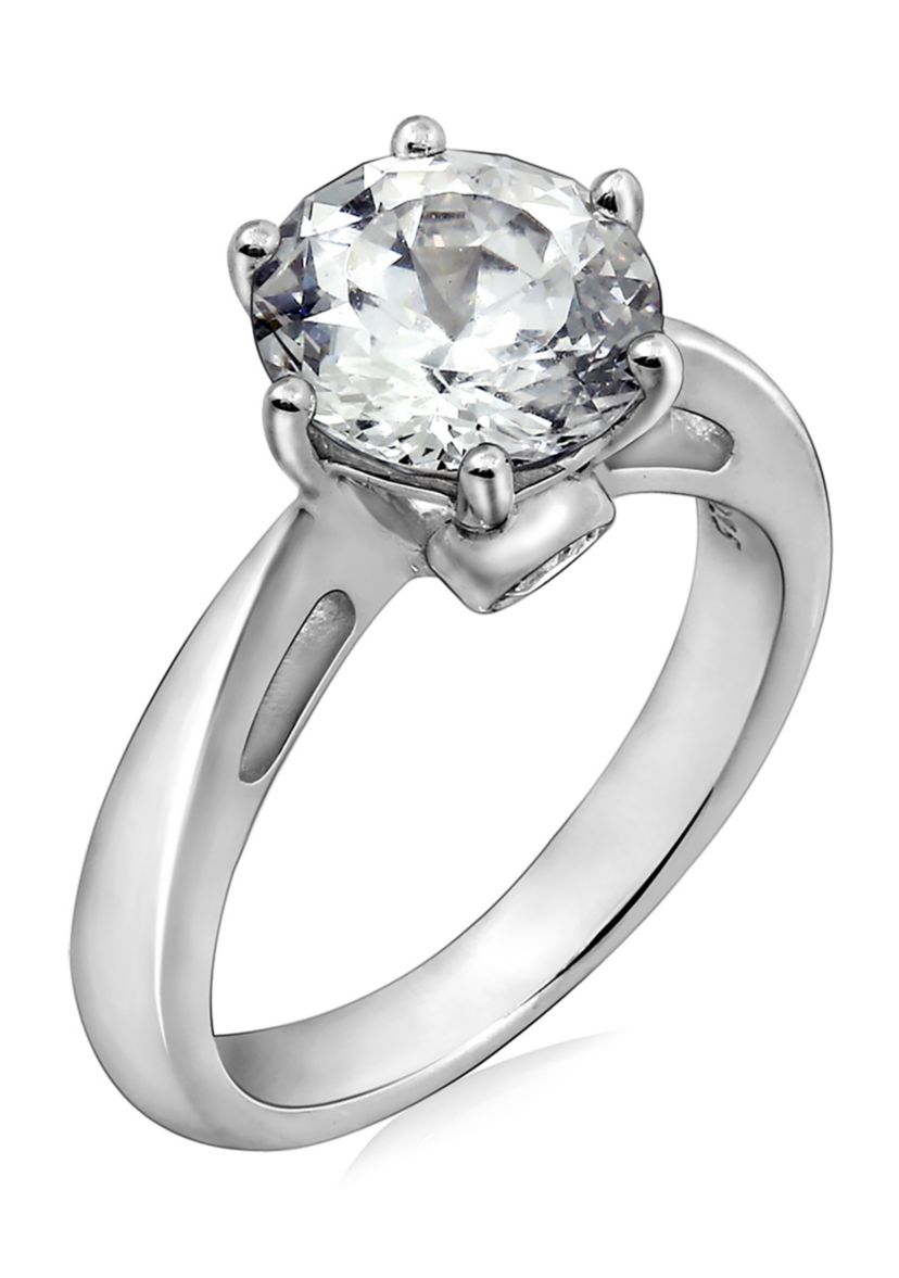 100 Facet 2.1 ct. t.w. Round Cut Cubic Zirconia Ring