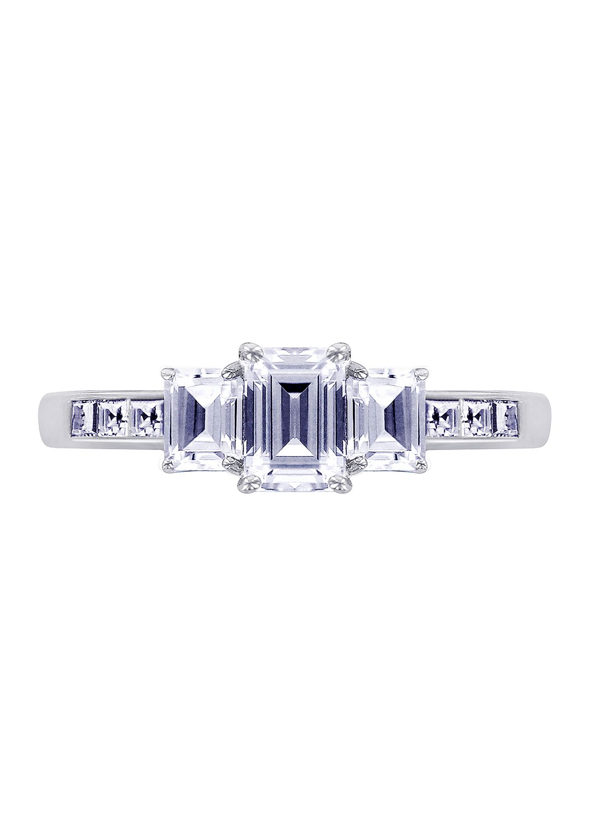 2 ct. t.w. Cubic Zirconia Emerald Cut 3-Stone Ring