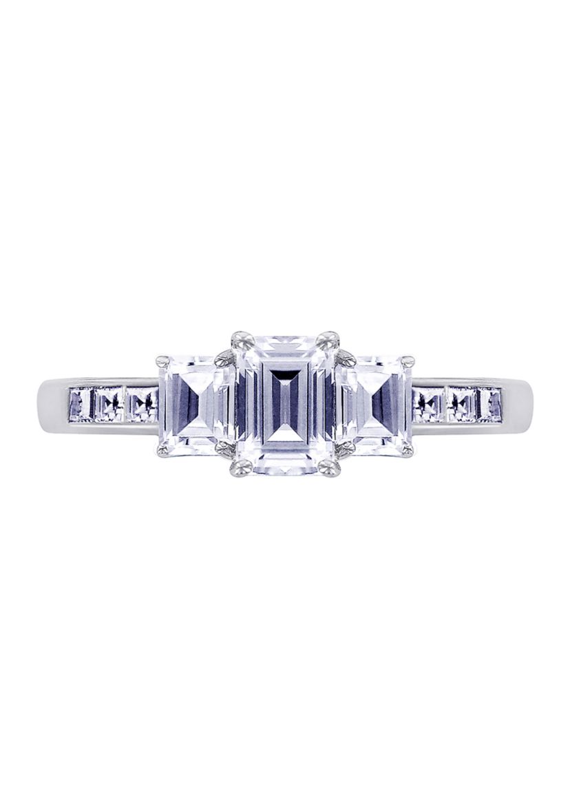 2 ct. t.w. Cubic Zirconia Emerald Cut 3-Stone Ring