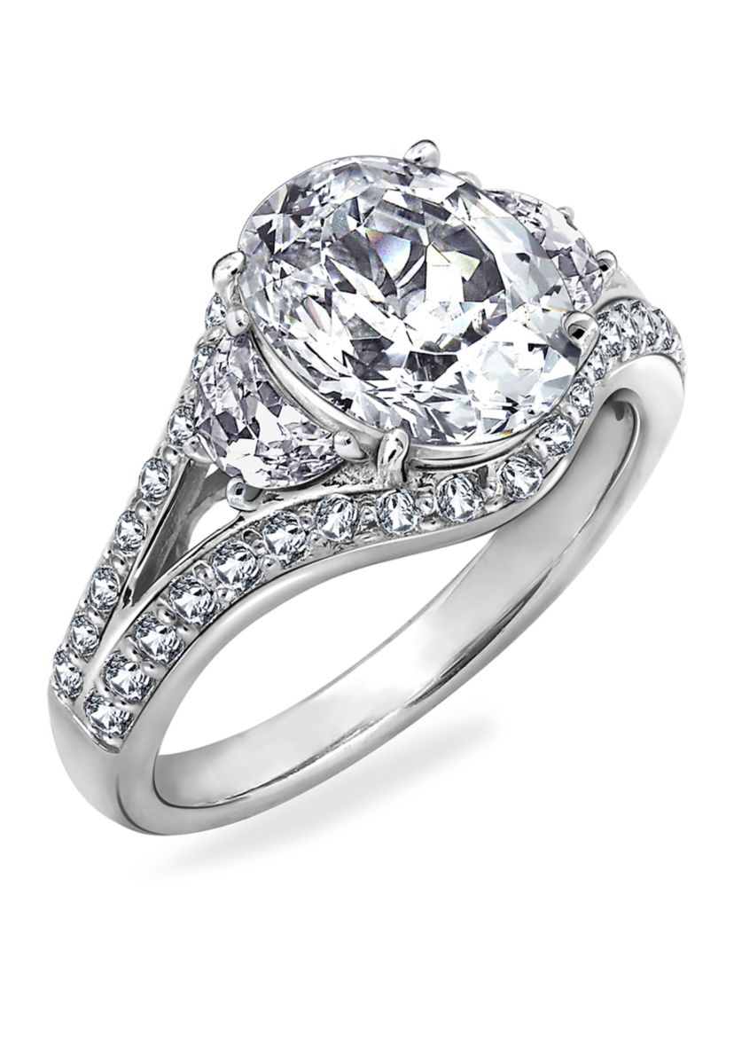 100 Facet 4 ct. t.w. Cubic Zirconia Oval Cut Ring