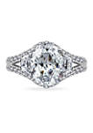 100 Facet 4 ct. t.w. Cubic Zirconia Oval Cut Ring