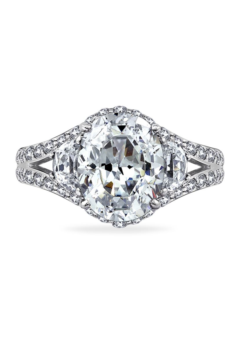 100 Facet 4 ct. t.w. Cubic Zirconia Oval Cut Ring