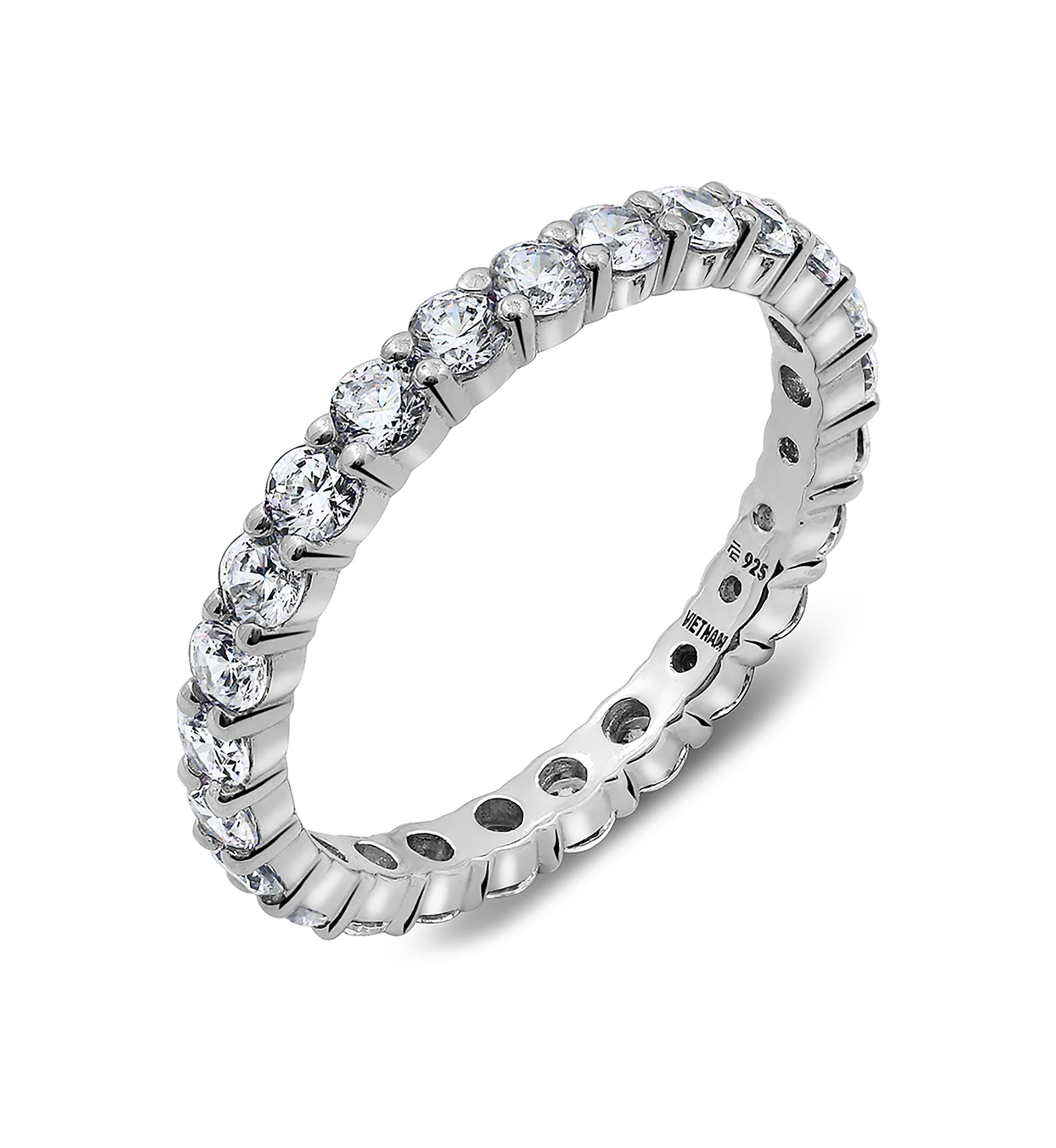  2 ct. t.w. 2.5 Millimeter Round Cut Cubic Zirconia Eternity Ring