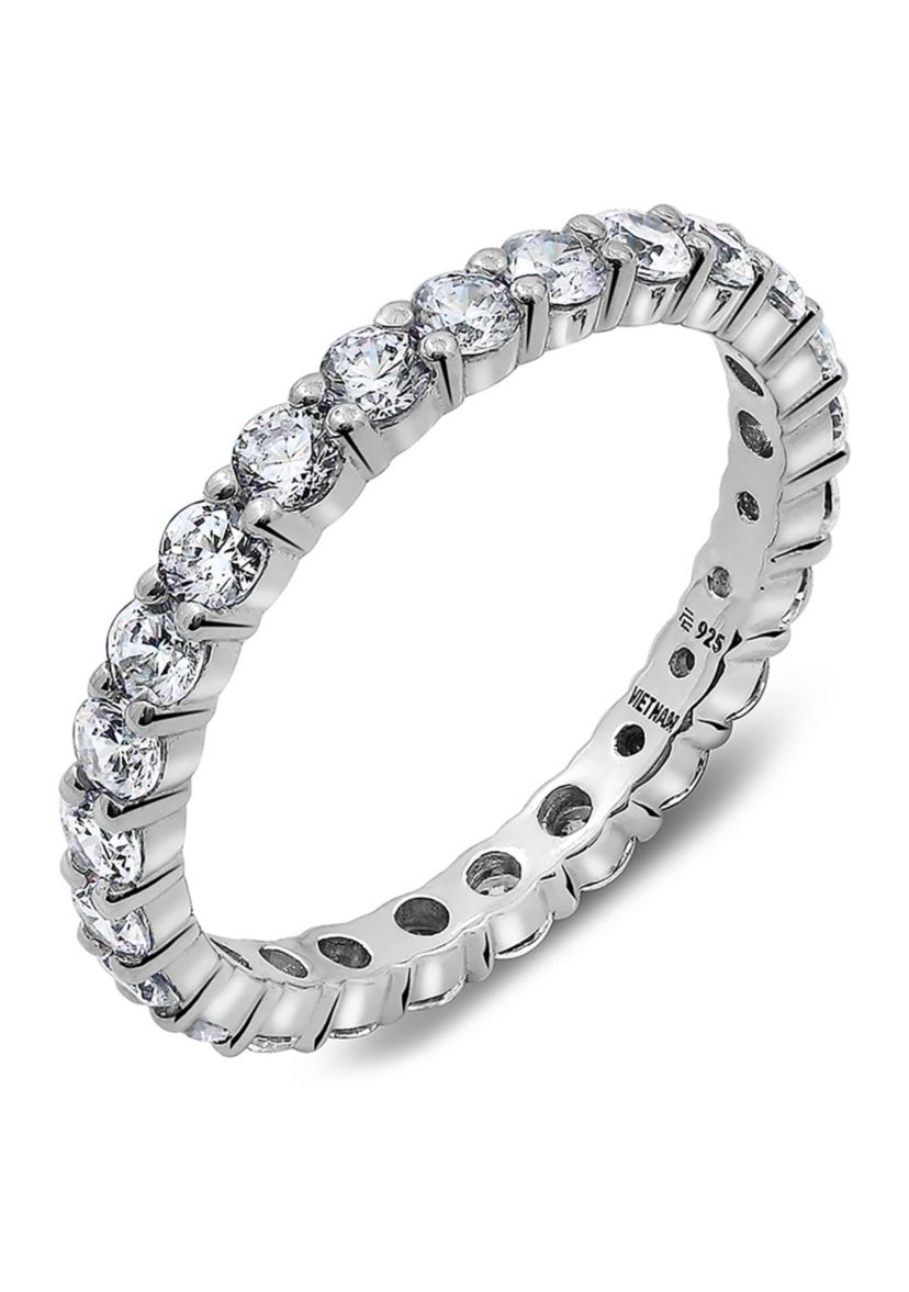  2 ct. t.w. 2.5 Millimeter Round Cut Cubic Zirconia Eternity Ring