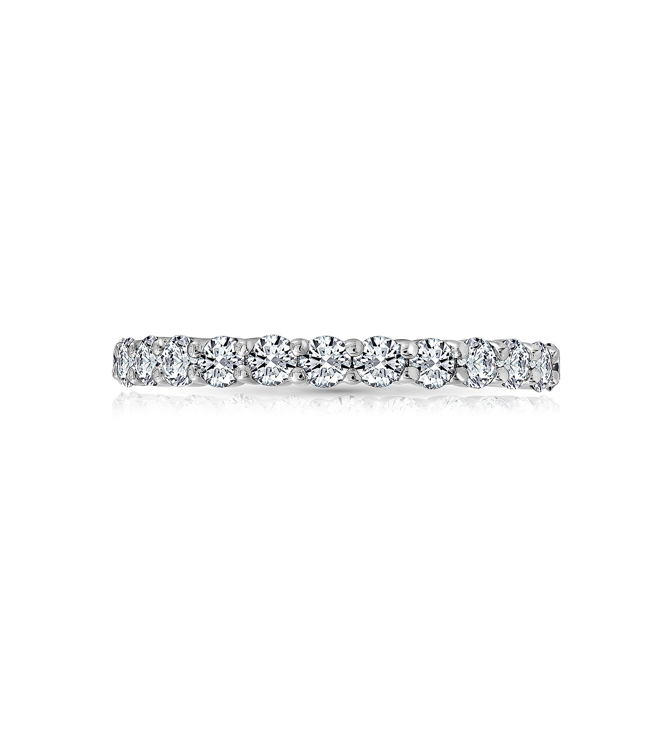  2 ct. t.w. 2.5 Millimeter Round Cut Cubic Zirconia Eternity Ring
