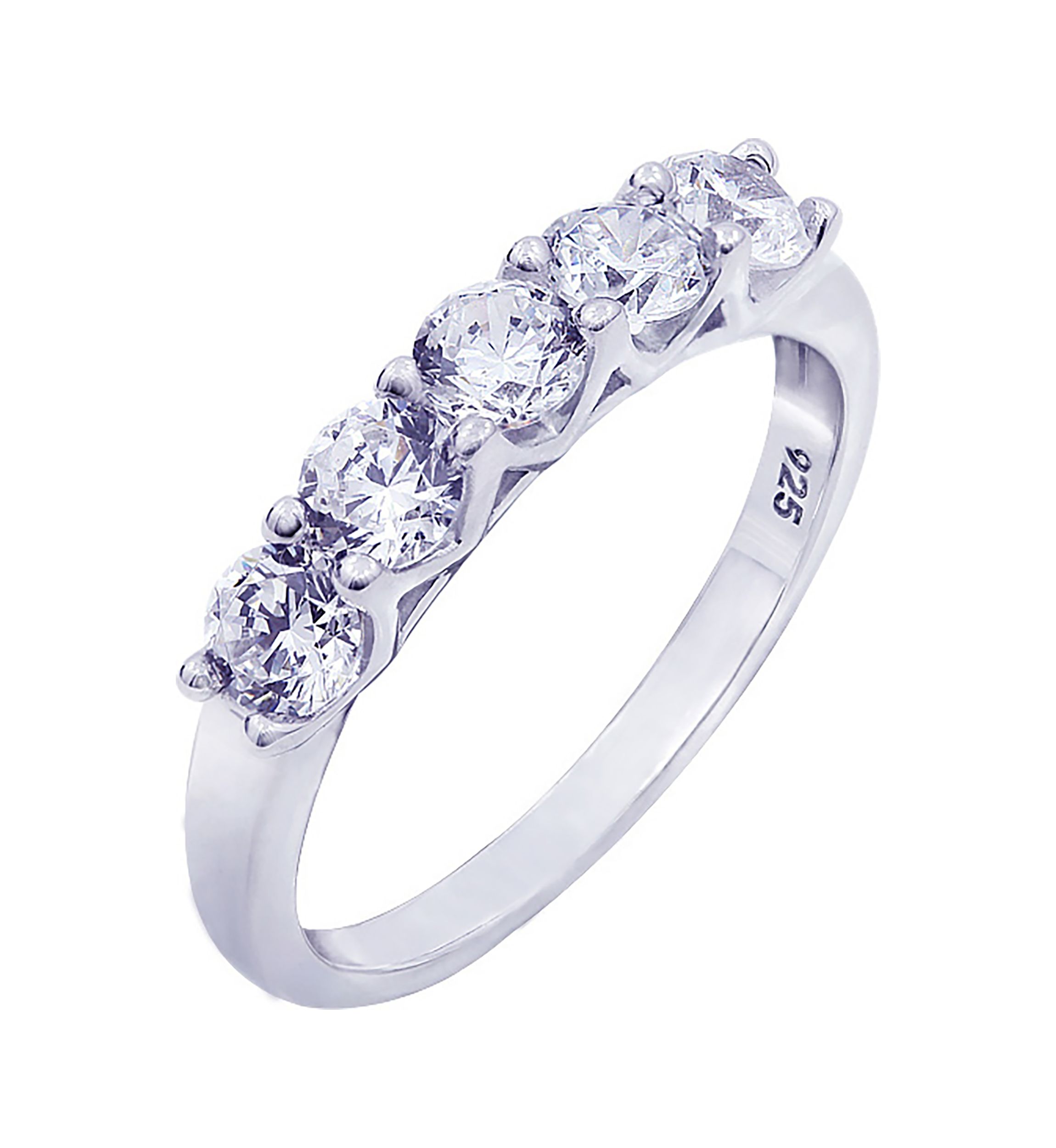 100 Facet 1 ct. t.w. Cubic Zirconia 5-Stone Band Ring