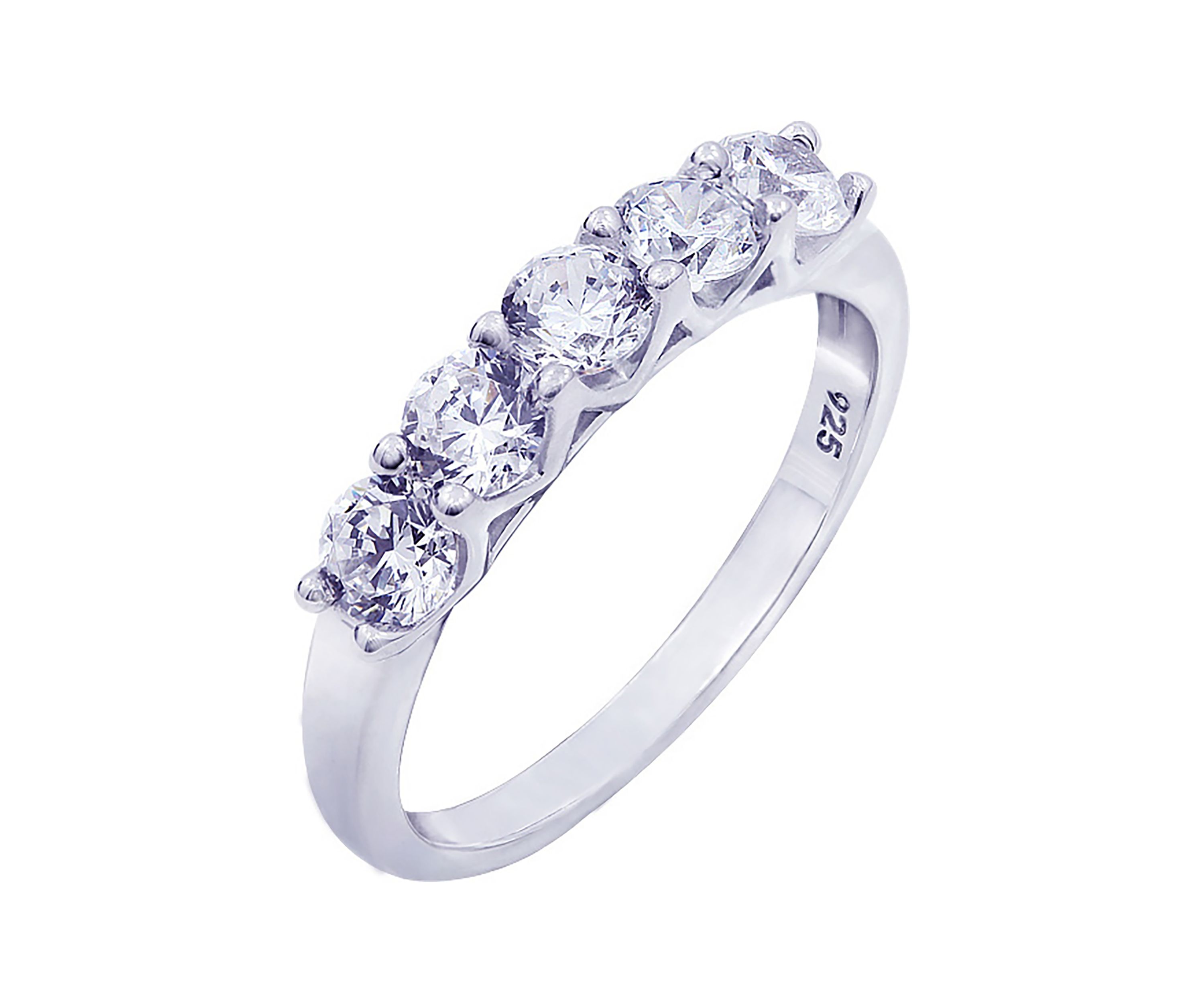 100 Facet 1 ct. t.w. Cubic Zirconia 5-Stone Band Ring