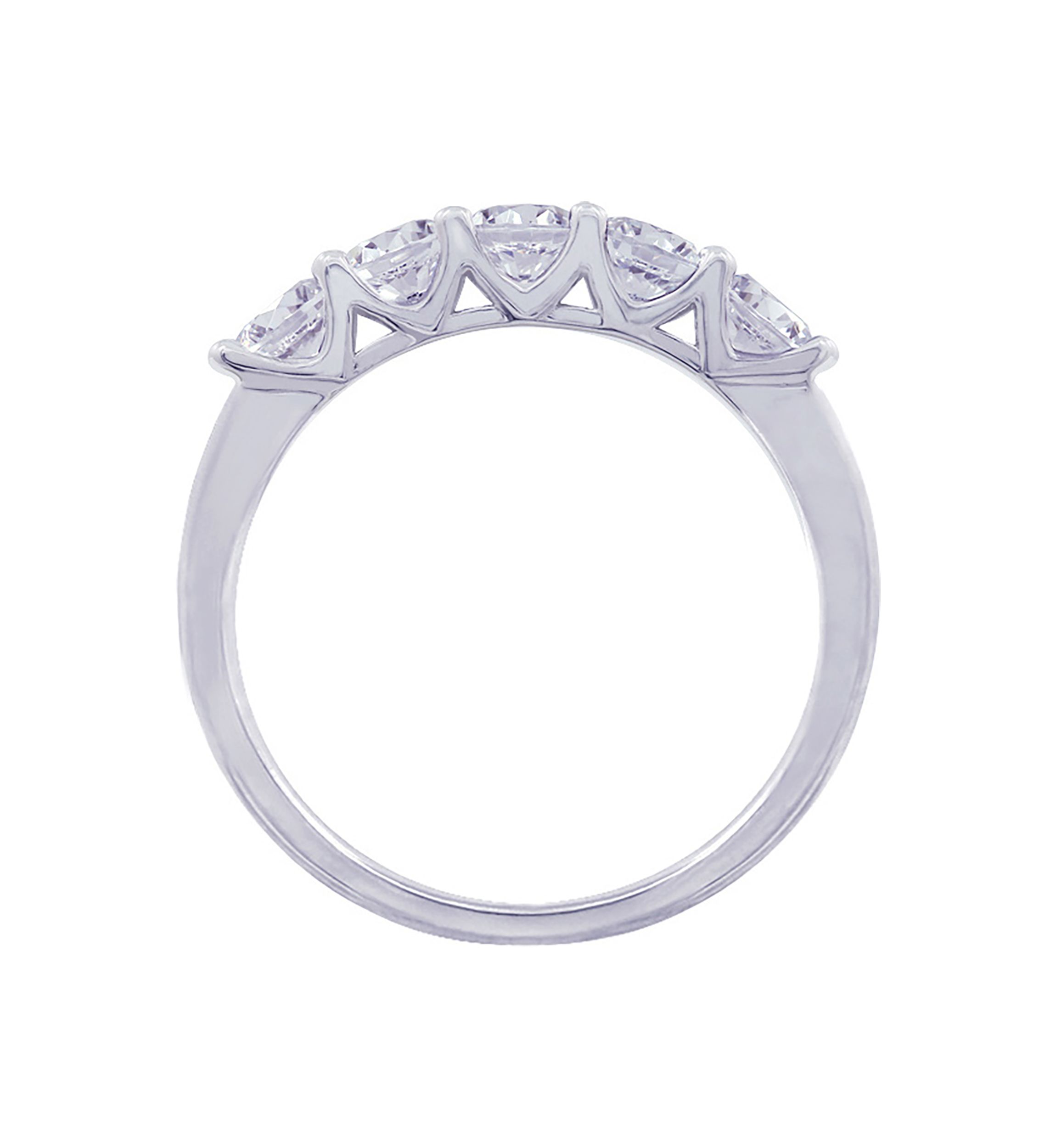 100 Facet 1 ct. t.w. Cubic Zirconia 5-Stone Band Ring