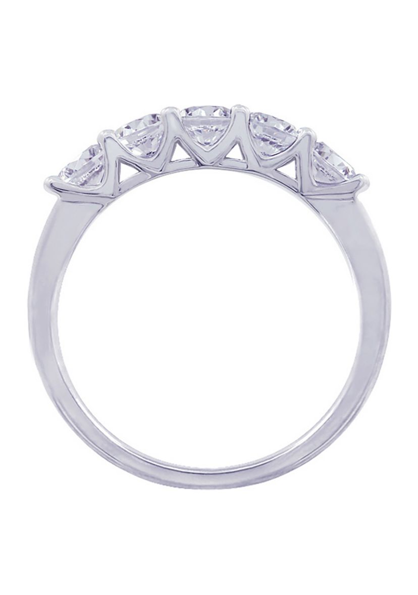 100 Facet 1 ct. t.w. Cubic Zirconia 5-Stone Band Ring