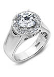 100 Facet 2.25 ct. t.w. Cubic Zirconia Wide Band Halo Ring