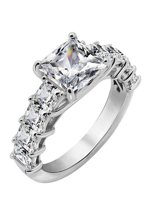 DIAMONBLISS Princess Cut Cubic Zirconia Ring