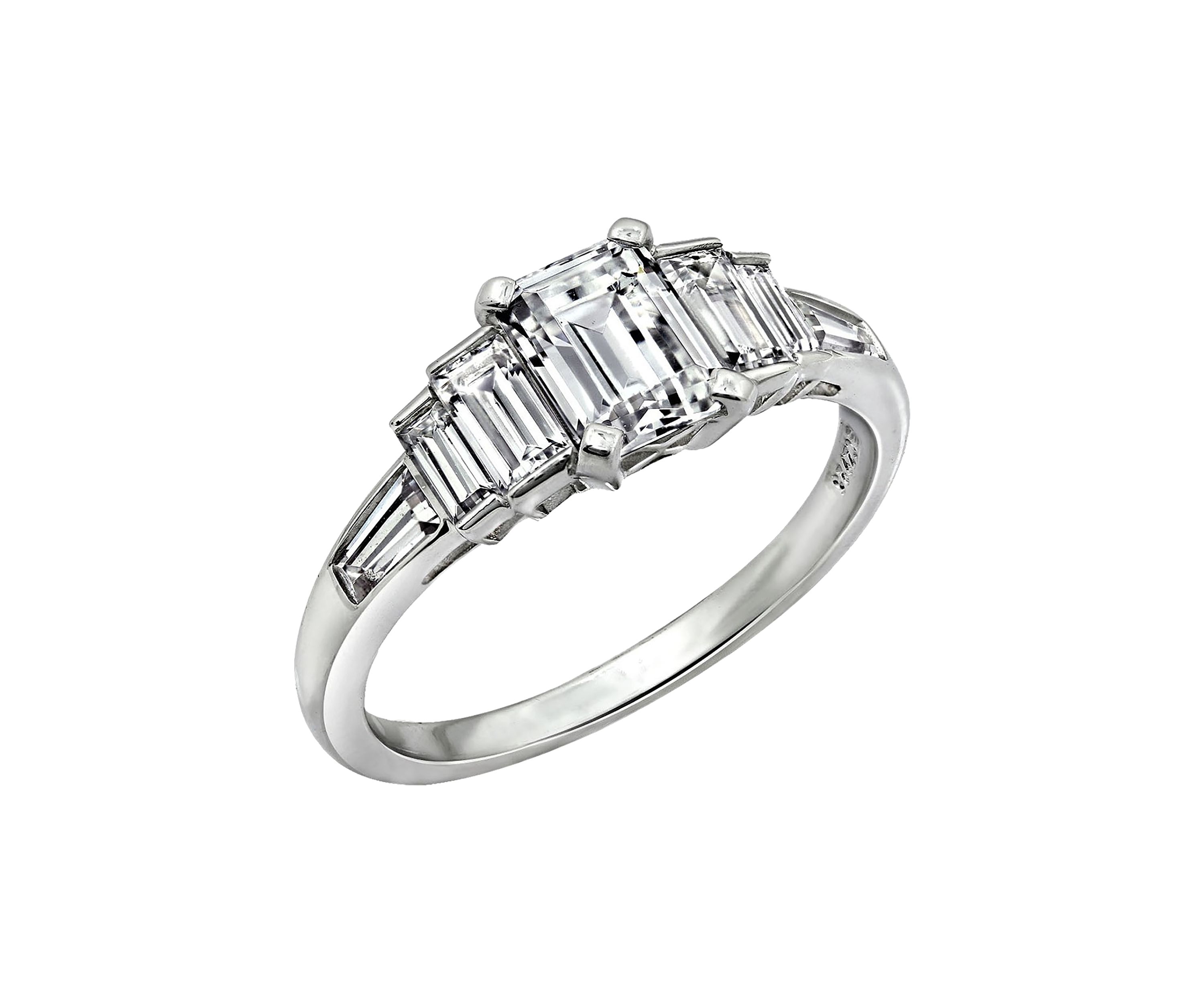 Emerald Cut & Baguette Cut Cubic Zirconia Ring