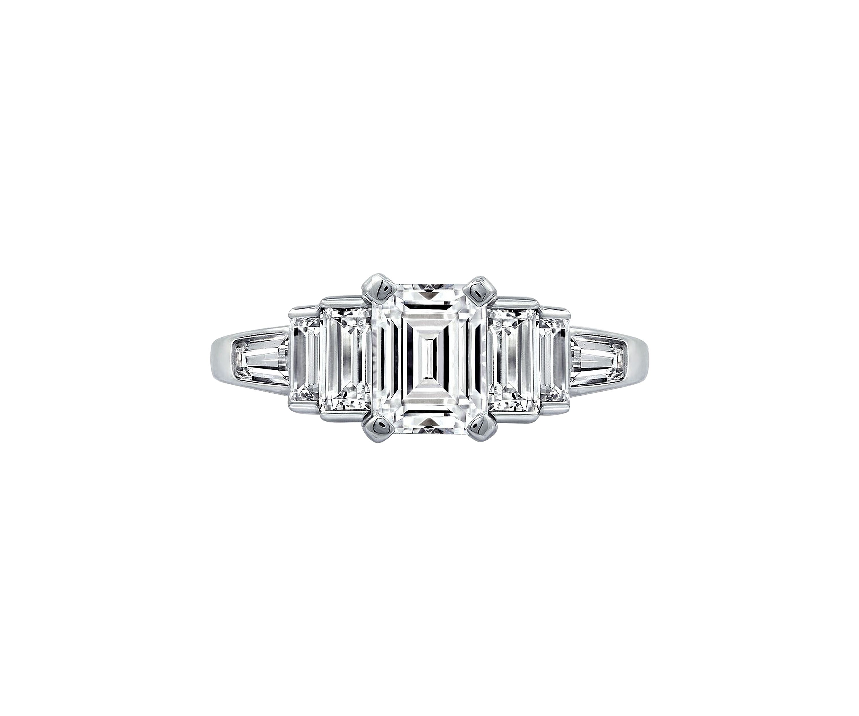 Emerald Cut & Baguette Cut Cubic Zirconia Ring