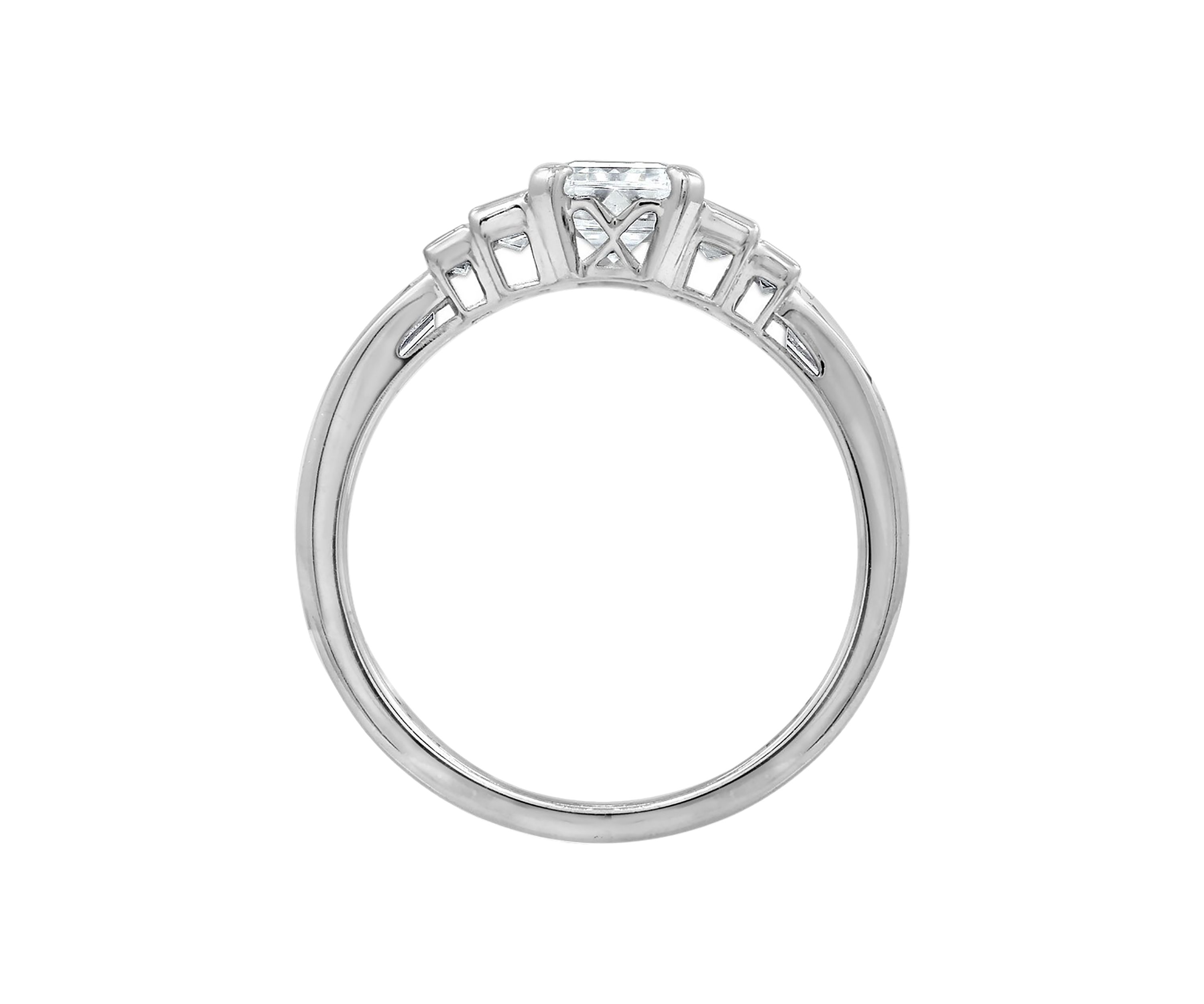 Emerald Cut & Baguette Cut Cubic Zirconia Ring