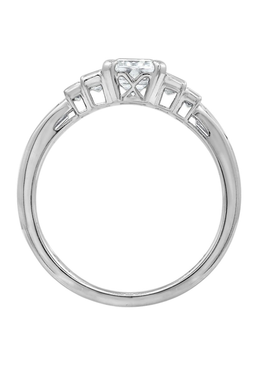 Emerald Cut & Baguette Cut Cubic Zirconia Ring
