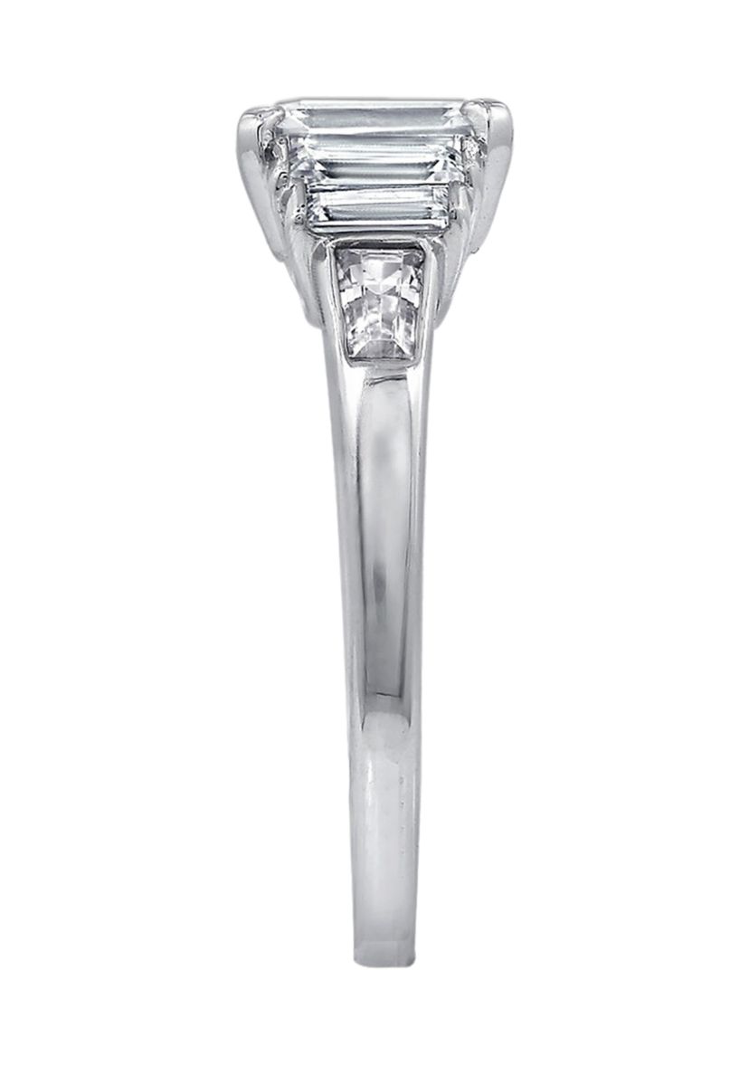 Emerald Cut & Baguette Cut Cubic Zirconia Ring