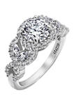 Round & Marquise Cut Cubic Zirconia Halo Ring