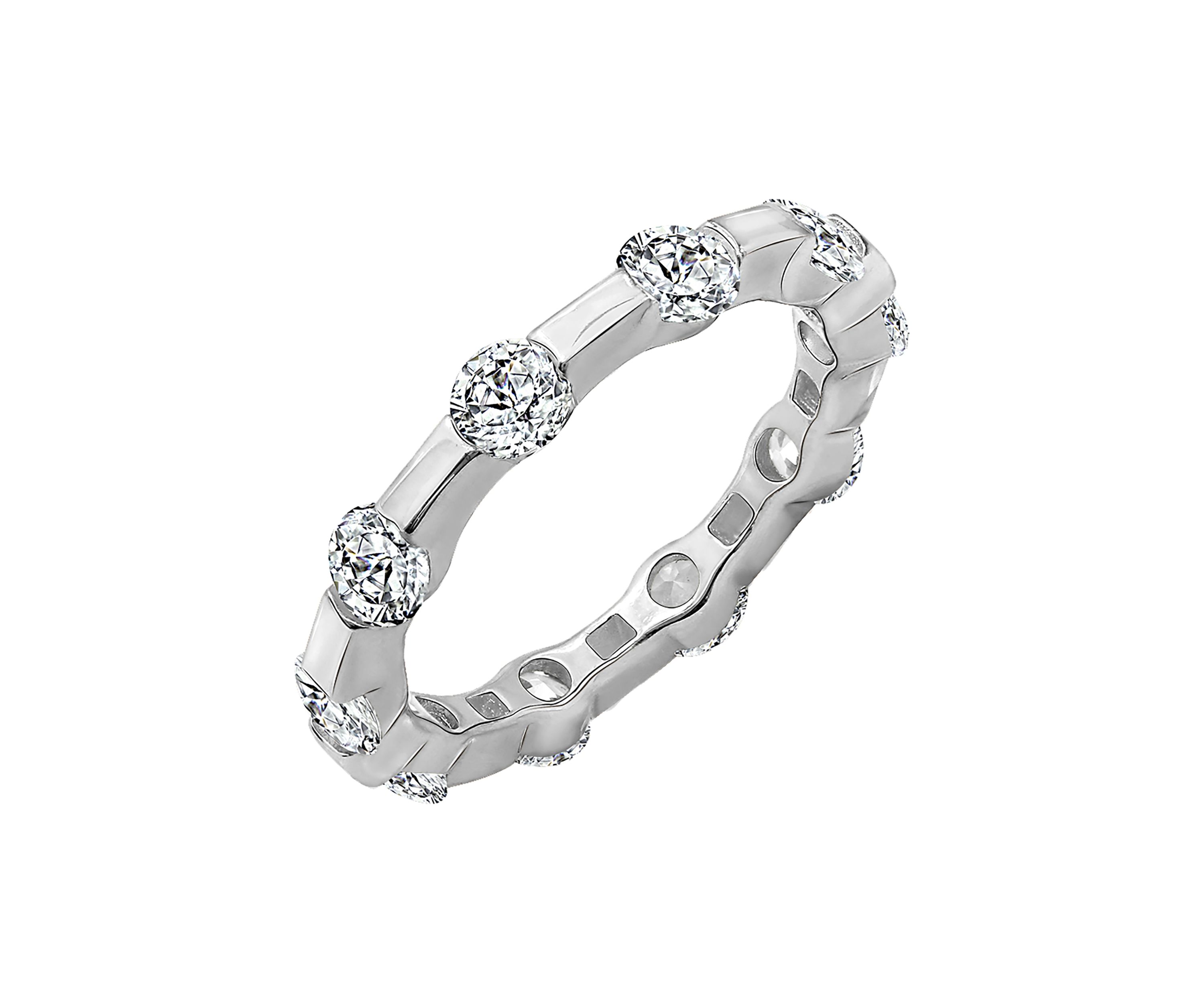 100 Facet 2.5 ct. t.w. Cubic Zirconia Tension Set Band Ring