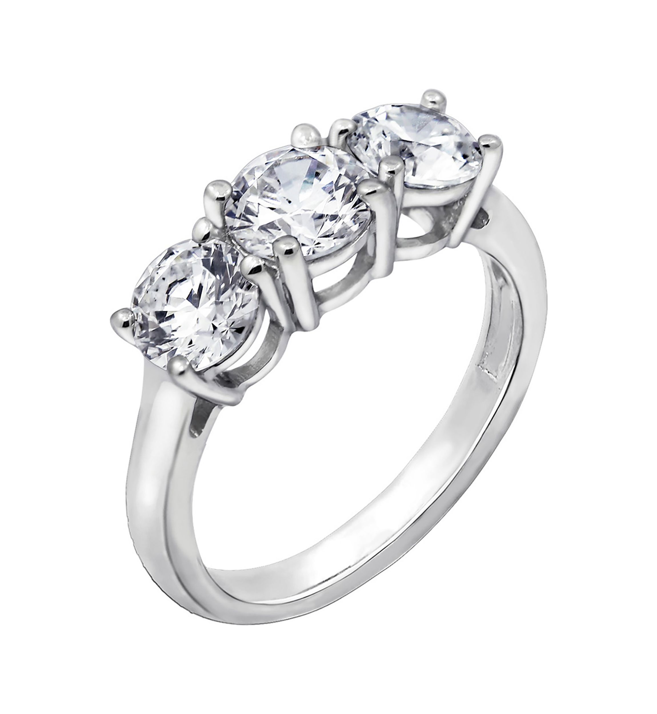2.15 ct. t.w. Round Swarovski® Cubic Zirconia 3-Stone Band Ring
