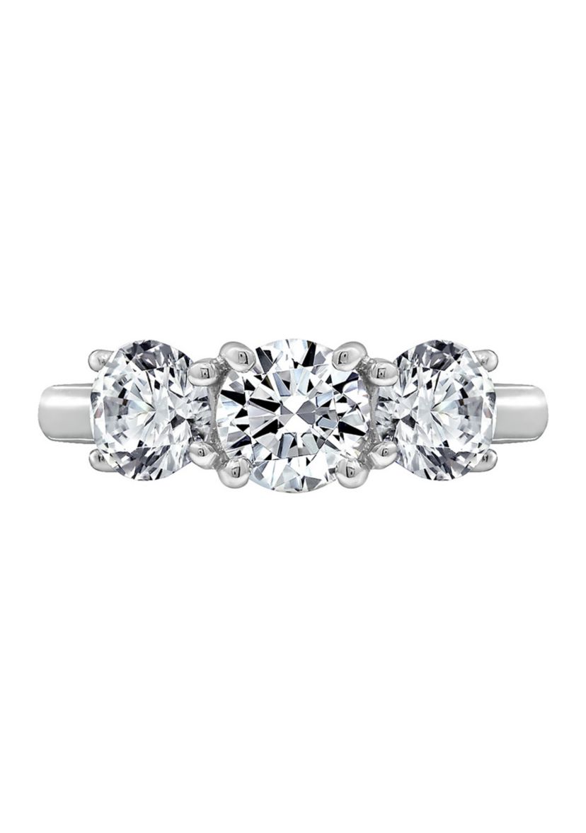 2.15 ct. t.w. Round Swarovski® Cubic Zirconia 3-Stone Band Ring