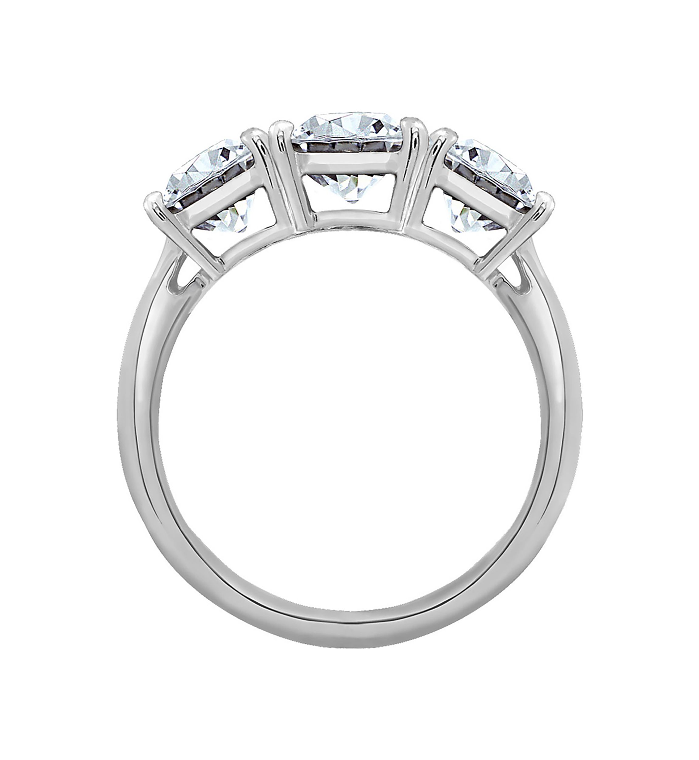 2.15 ct. t.w. Round Swarovski® Cubic Zirconia 3-Stone Band Ring