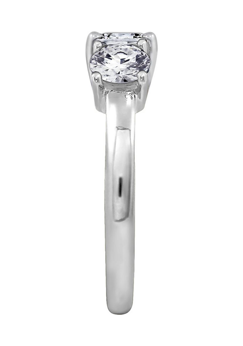 2.15 ct. t.w. Round Swarovski® Cubic Zirconia 3-Stone Band Ring