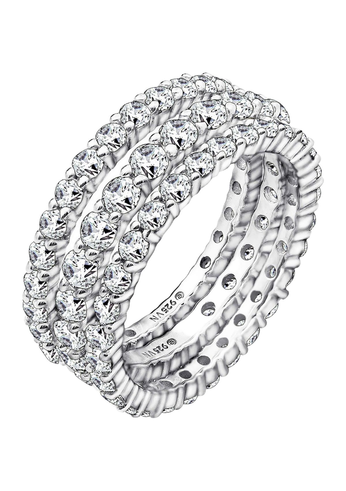 4.24 ct. t.w. Cubic Zirconia Set of 3 Eternity Band Ring